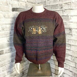 Vintage London Fog Hunting Dogs Sweater Embroidered Grandpa Dad Crewneck